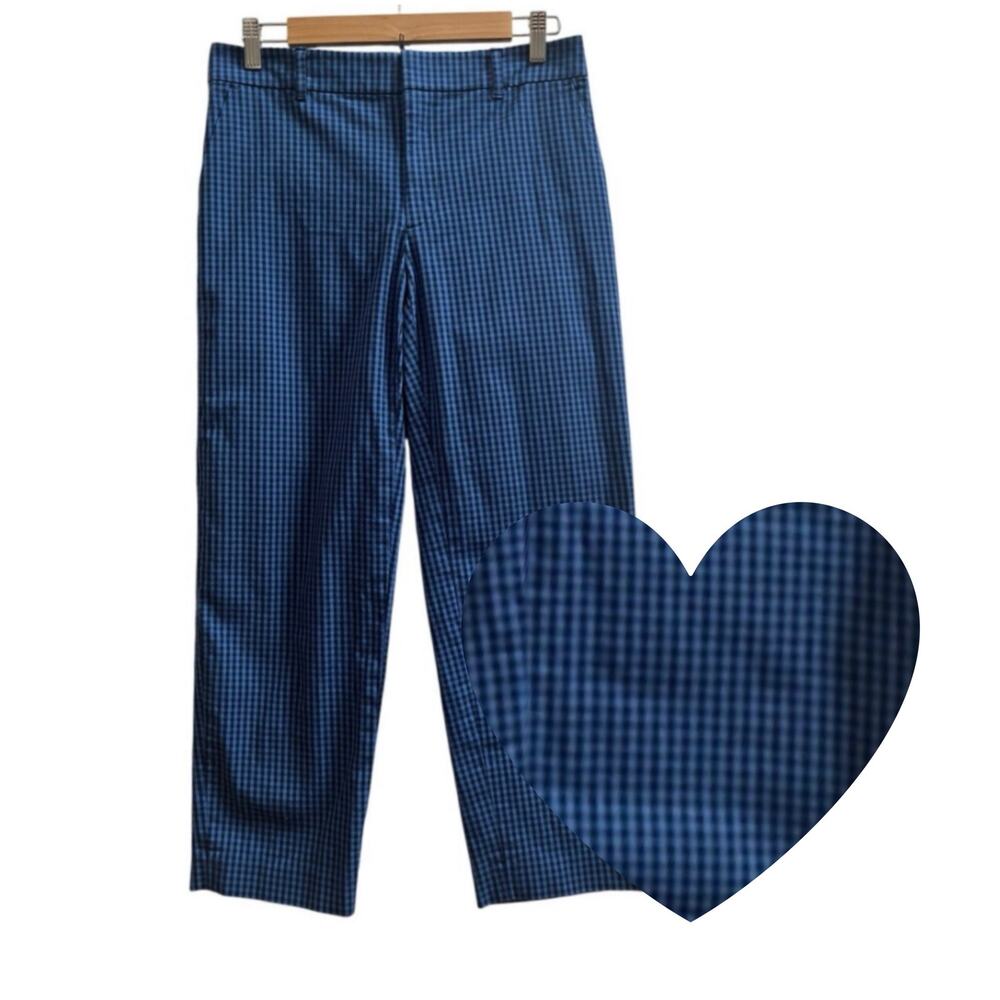 Club Monaco Matie Gingham Slim Trouser Pants Size 4 Office Preppy 25 Inch Inseam